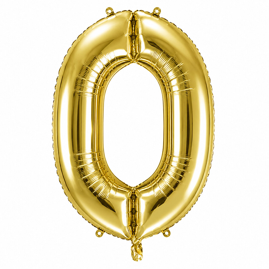 0 Rakam Folyo Balon Altın Rengi (76 cm) - 1