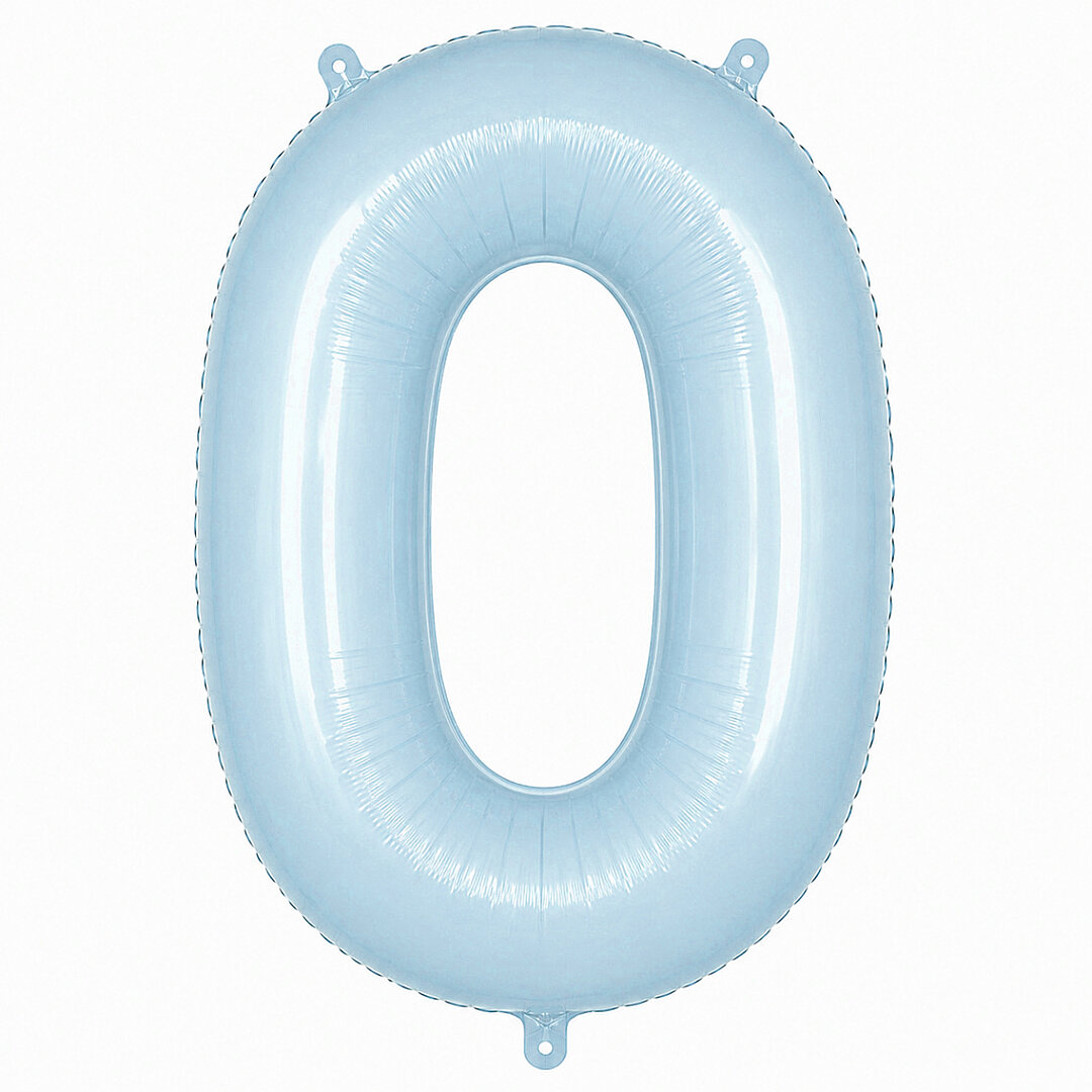 0 Rakam Folyo Balon Mavi Rengi (76 cm) - Beysüs