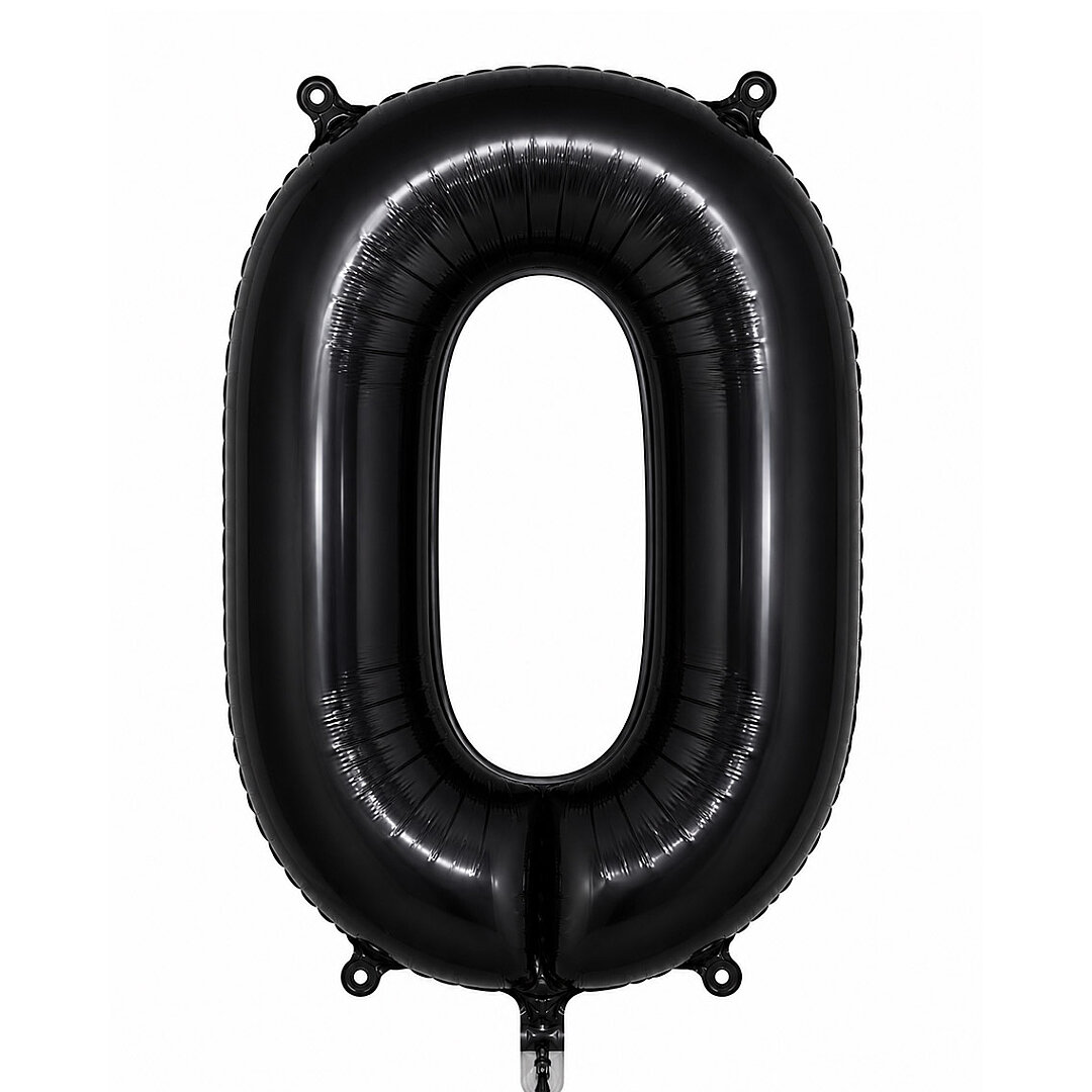 0 Rakam Folyo Balon Siyah Rengi (76 cm) - Beysüs