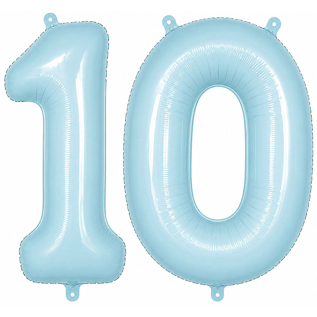 10 Rakam Folyo Balon Mavi Rengi (76 cm) - 1