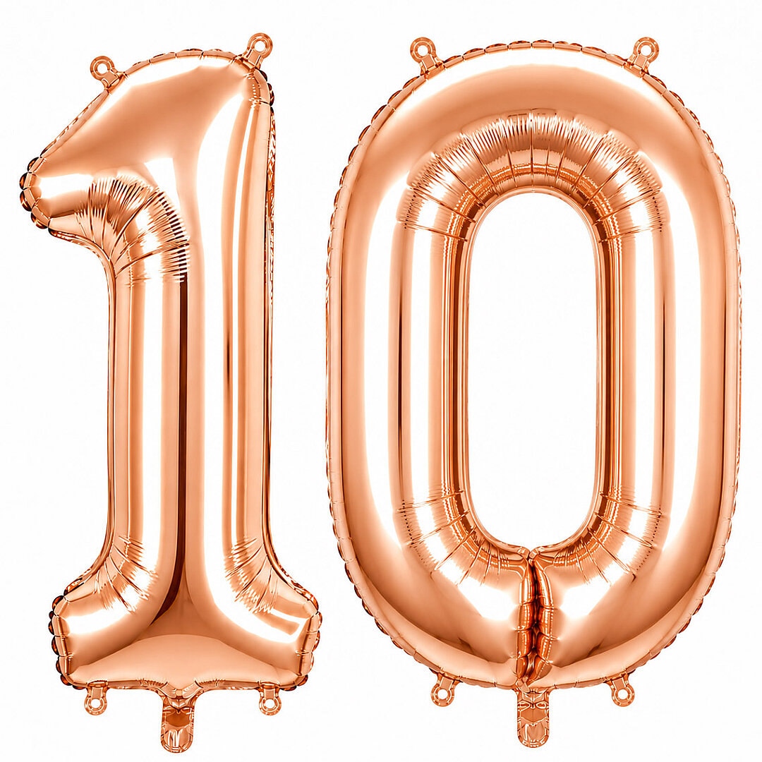 10 Rakam Folyo Balon Rose Gold Rengi (100 cm) - 1