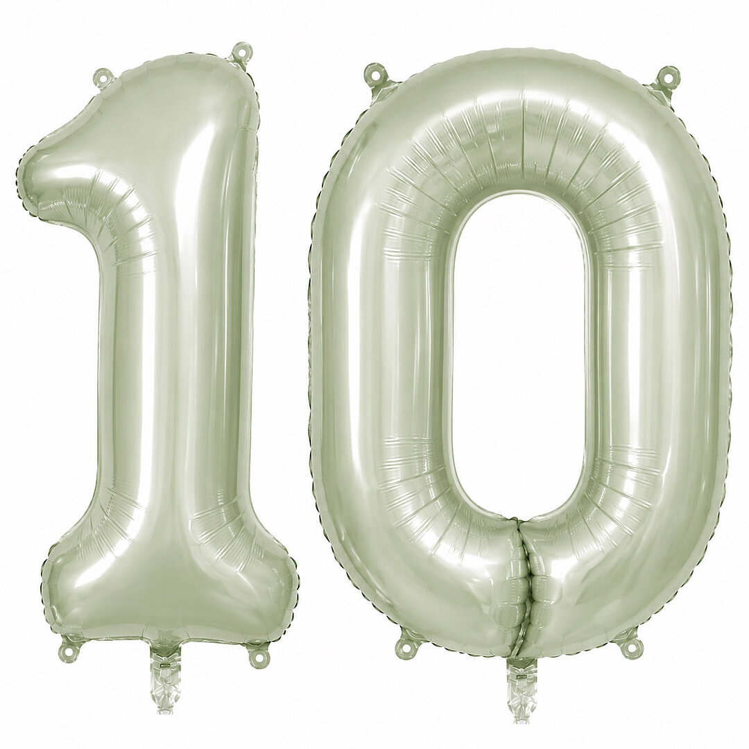10 Rakam Folyo Balon Yeşil Rengi (76 cm) - Beysüs