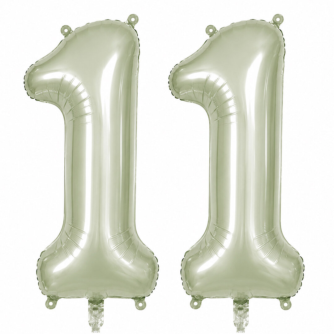 11 Rakam Folyo Balon Yeşil Rengi (76 cm) - Beysüs