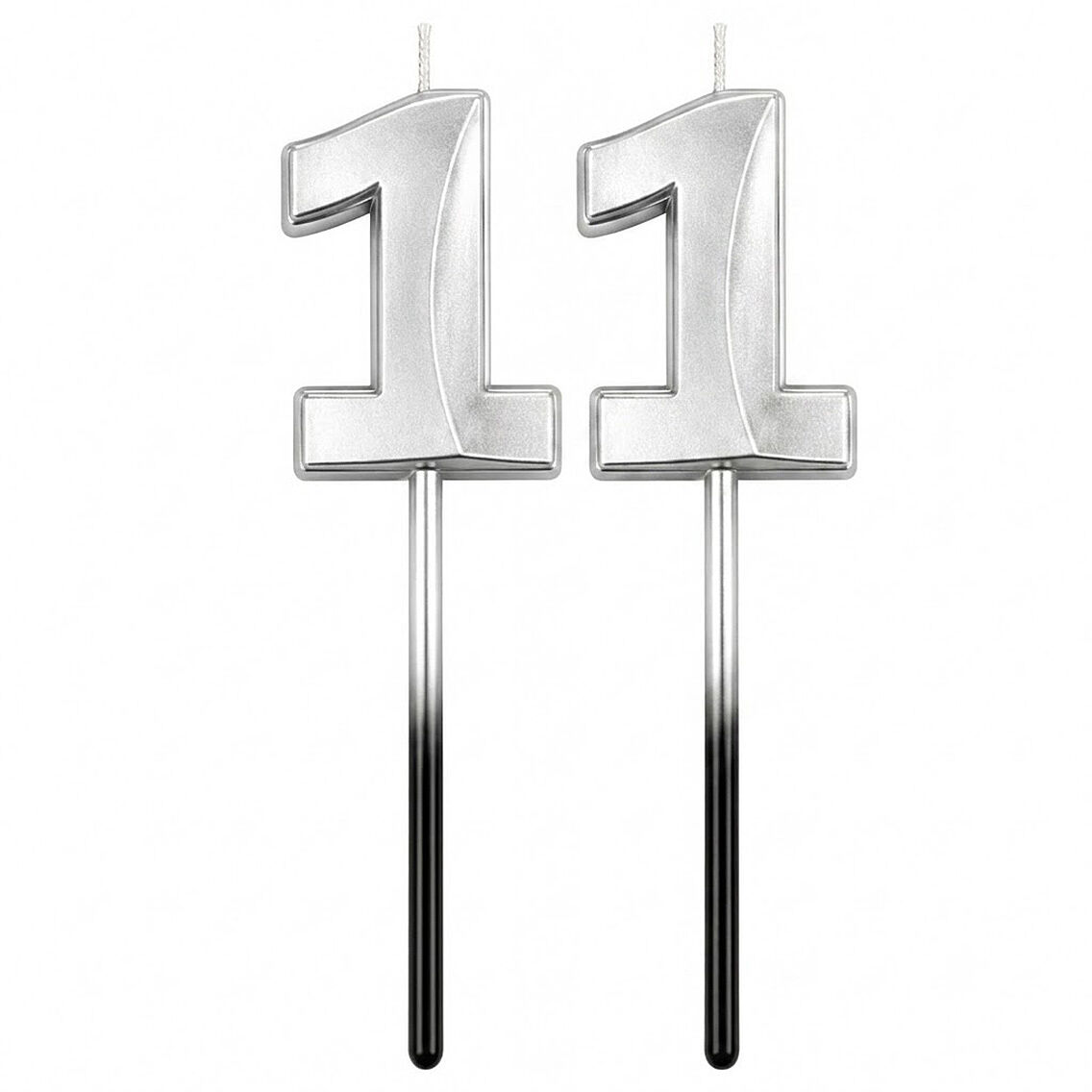 11 Rakam Mum Gümüş - 1