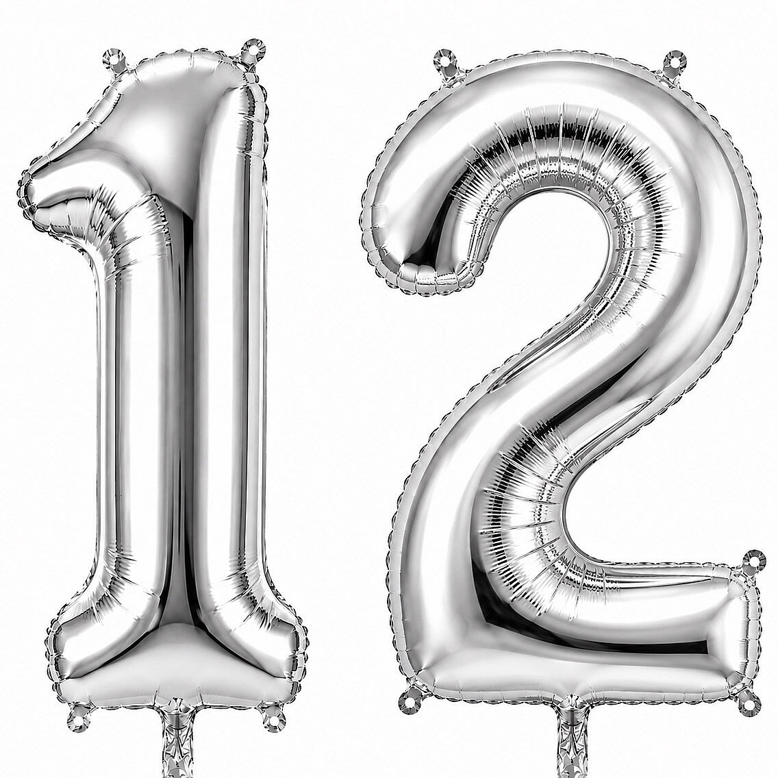 12 Rakam Folyo Balon Gümüş Rengi (36 cm) - 1