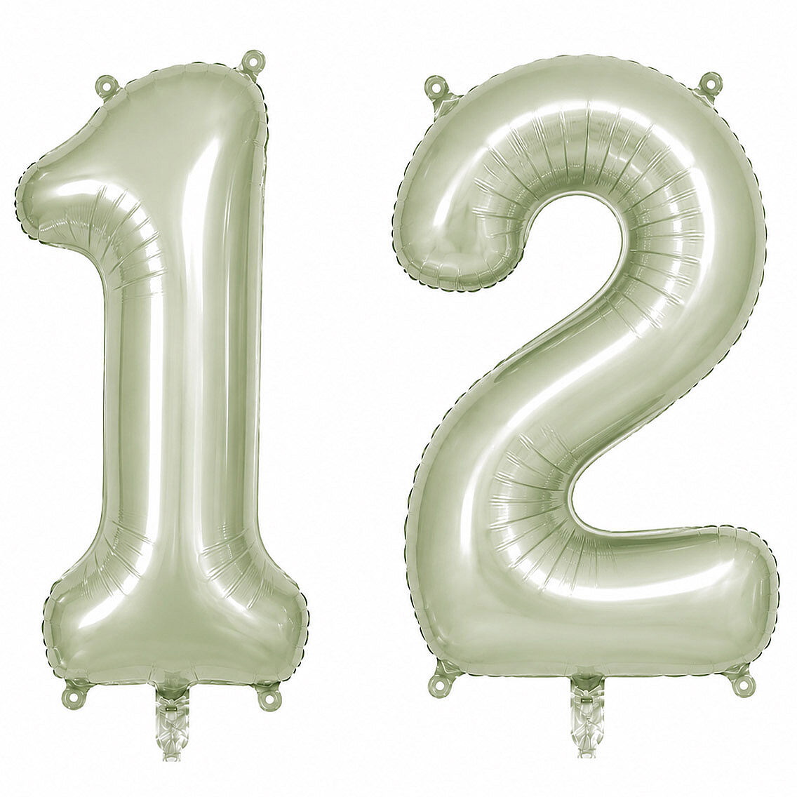 12 Rakam Folyo Balon Yeşil Rengi (76 cm) - 1