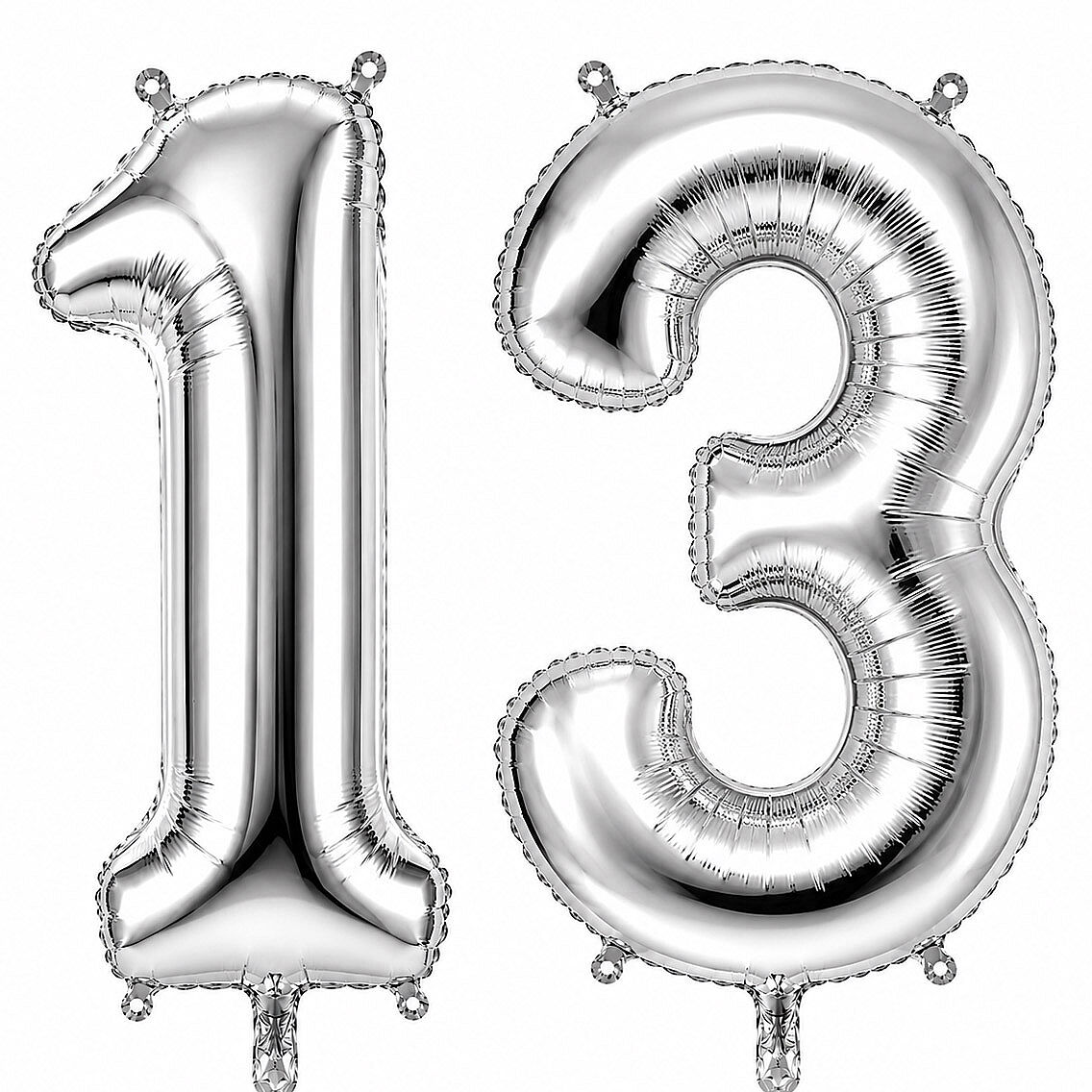 13 Rakam Folyo Balon Gümüş Rengi (100 cm) - 1