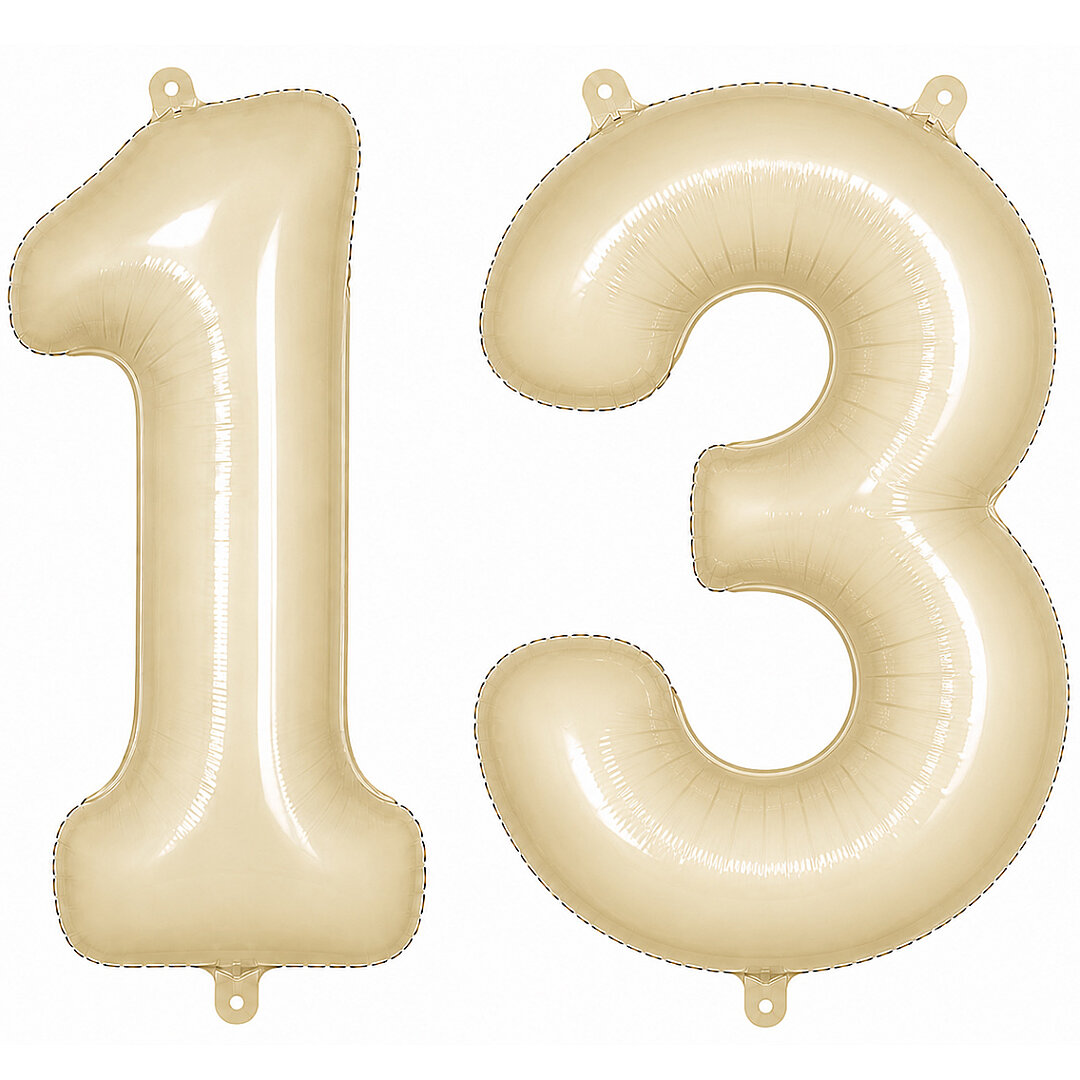 13 Rakam Folyo Balon krem Rengi (76 cm) - 1