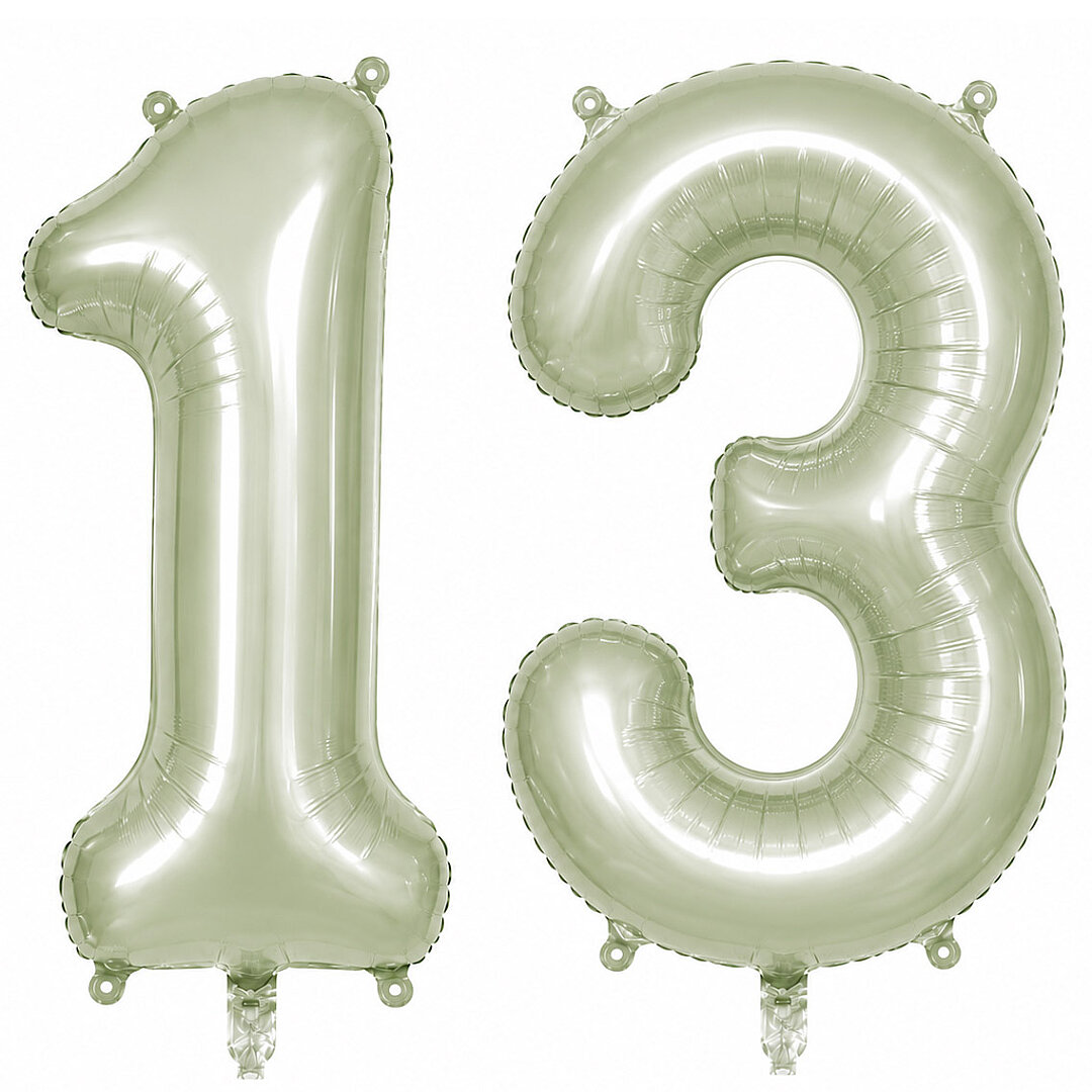 13 Rakam Folyo Balon Yeşil Rengi (76 cm) - 1
