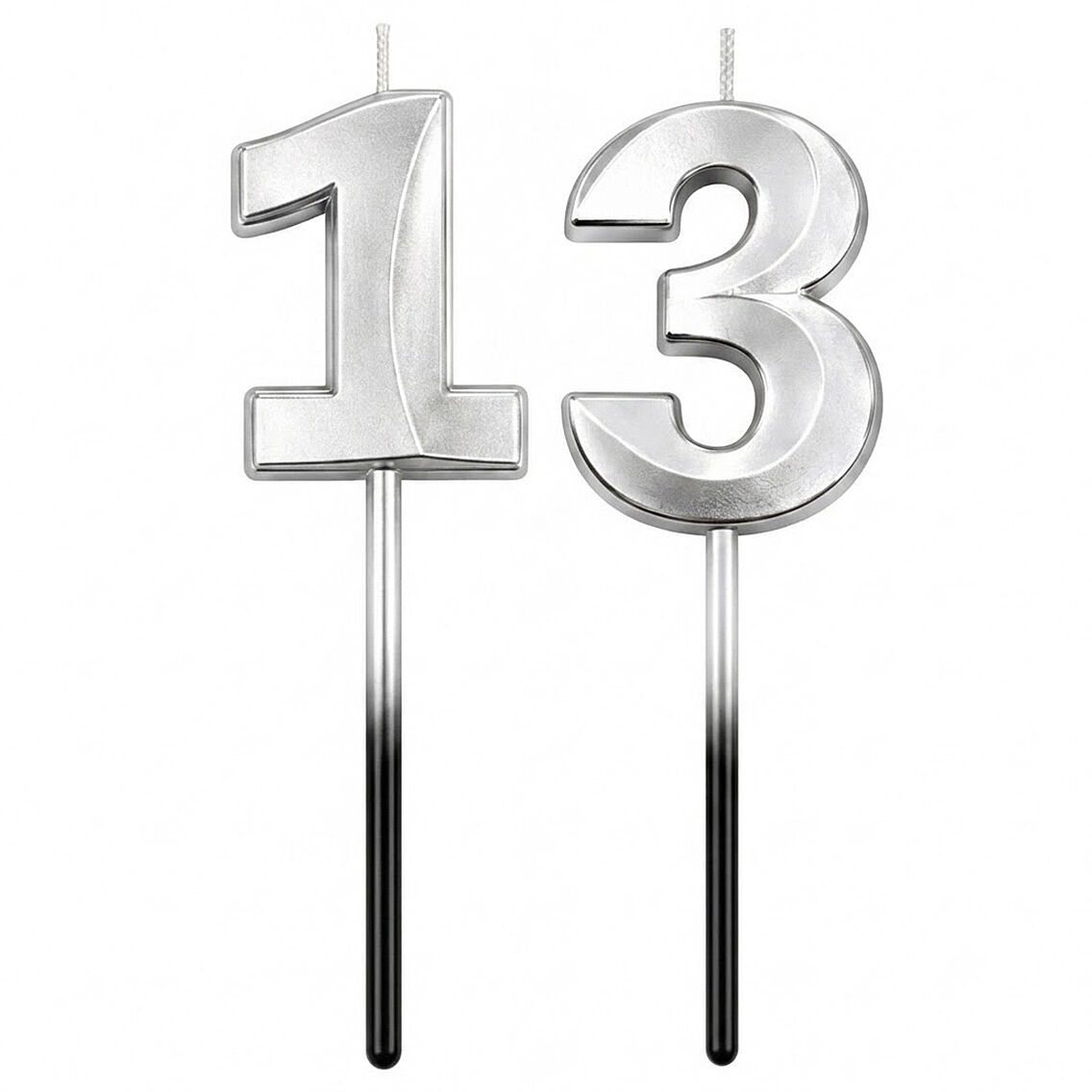 13 Rakam Mum Gümüş - 1