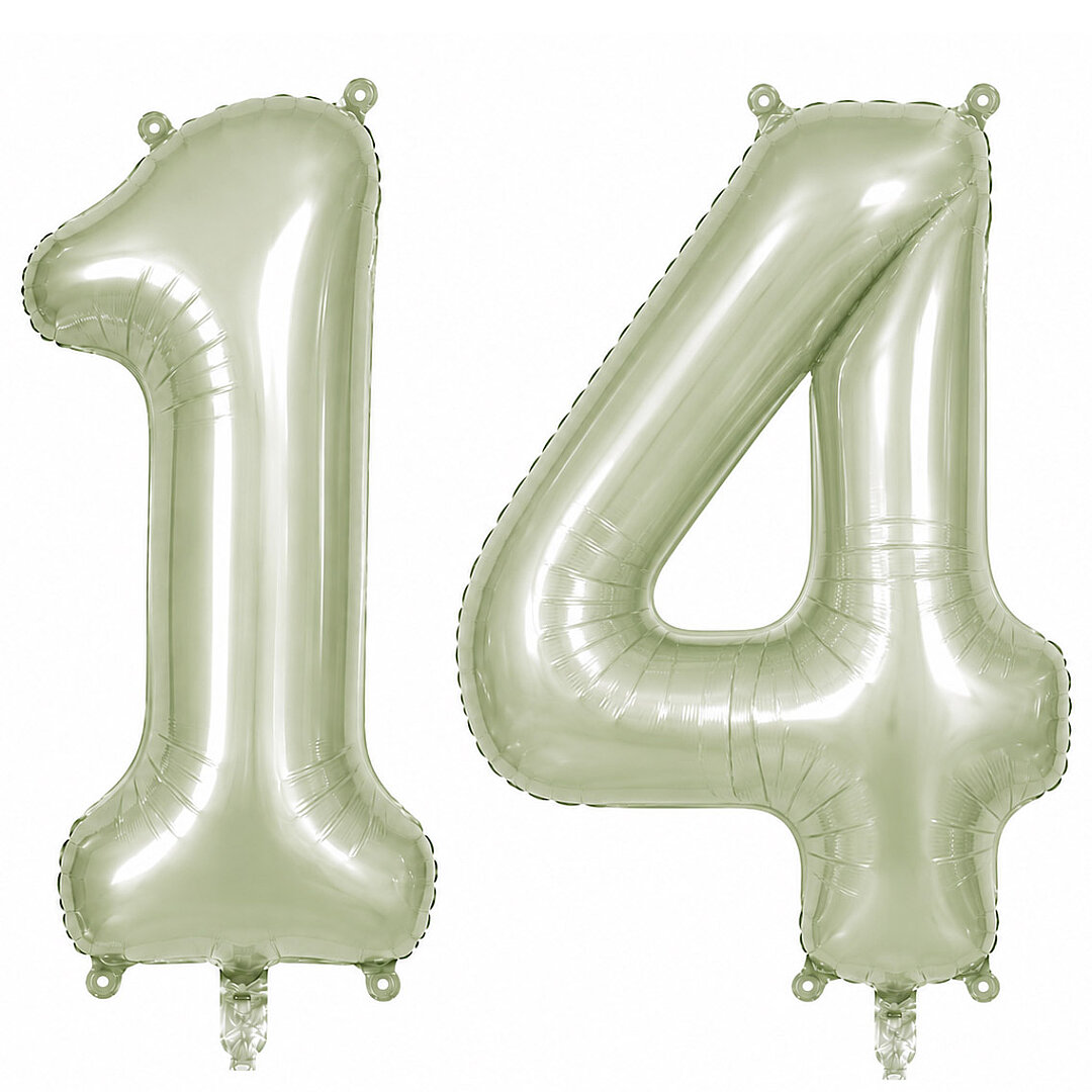 14 Rakam Folyo Balon Yeşil Rengi (76 cm) - Beysüs