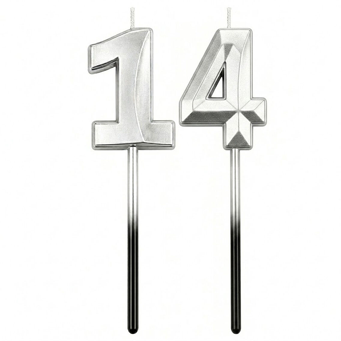 14 Rakam Mum Gümüş - 1