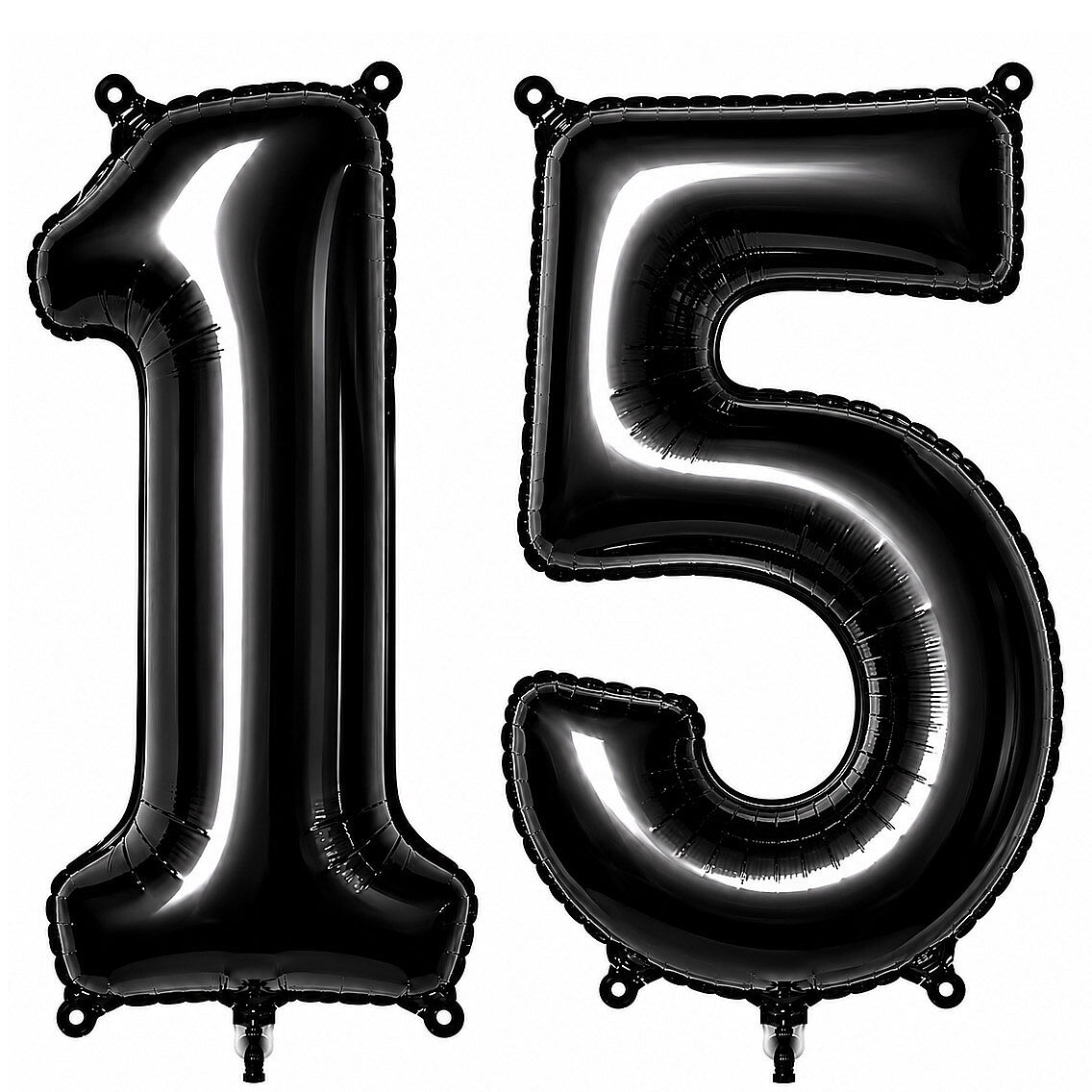 15 Rakam Folyo Balon Siyah Rengi (76 cm) - 1