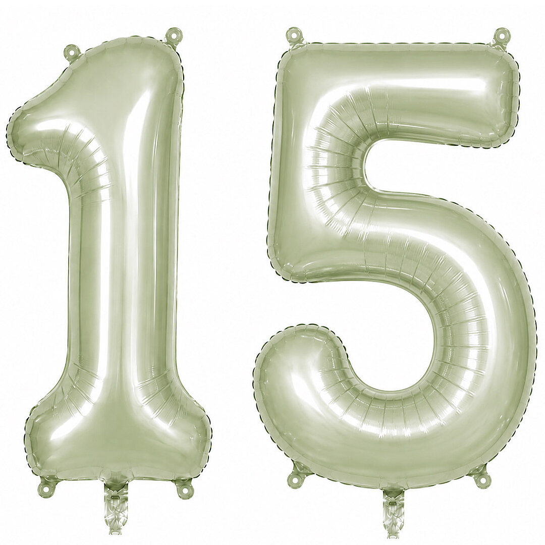 15 Rakam Folyo Balon Yeşil Rengi (76 cm) - Beysüs