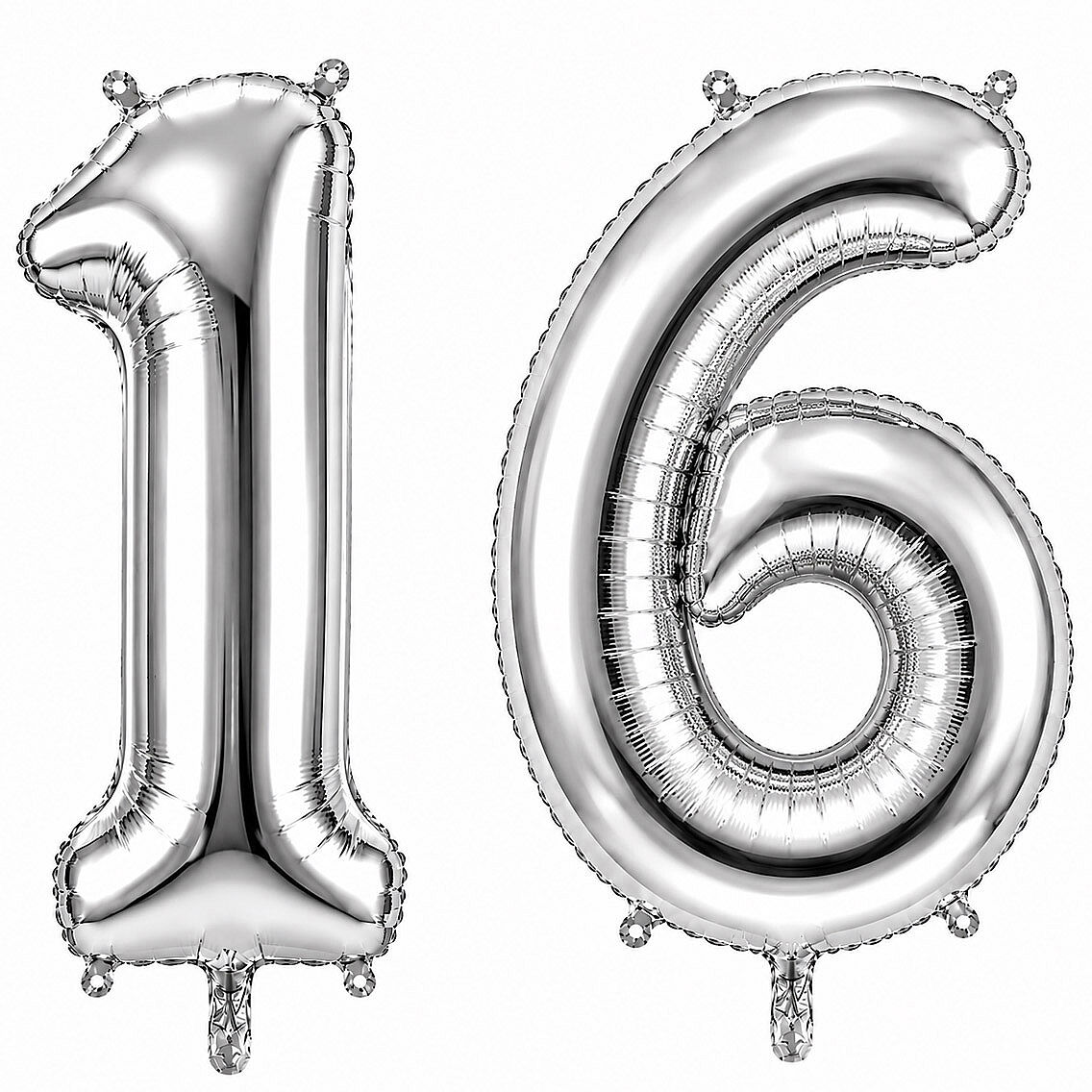 16 Rakam Folyo Balon Gümüş Rengi (36 cm) - 1
