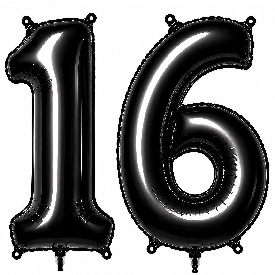 16 Rakam Folyo Balon Siyah Rengi (76 cm) - 1