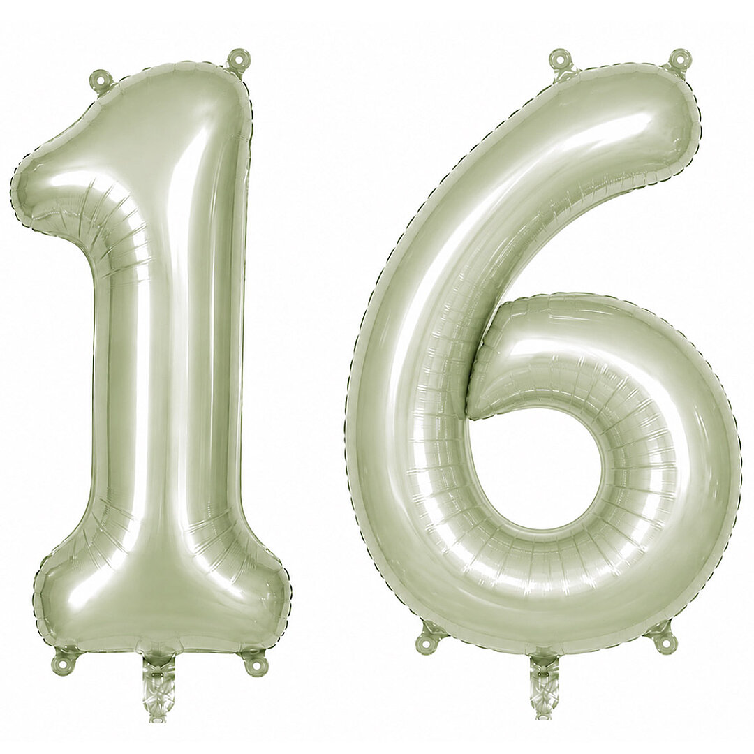 16 Rakam Folyo Balon Yeşil Rengi (76 cm) - 1