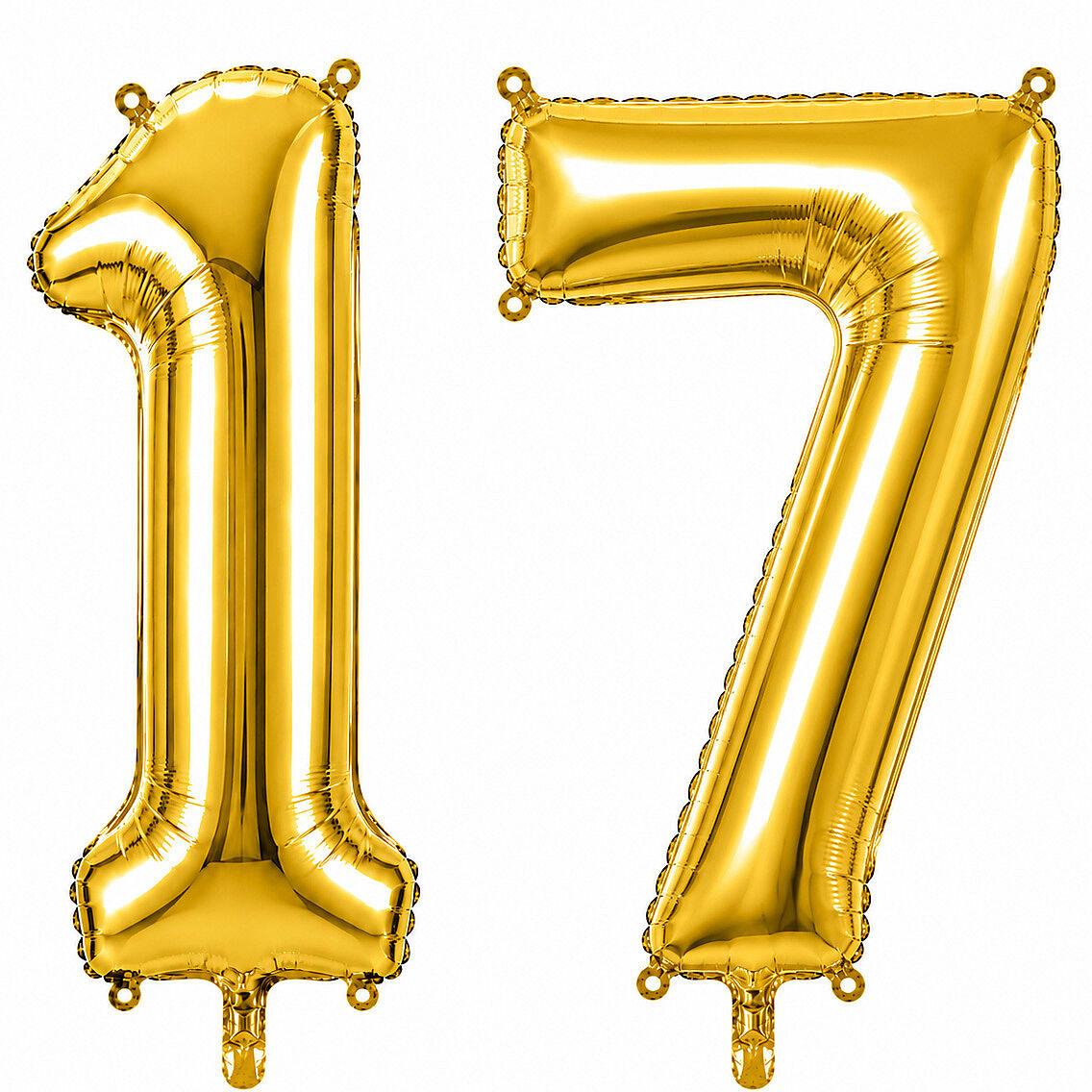17 Rakam Folyo Balon Altın Rengi (100 cm) - 1