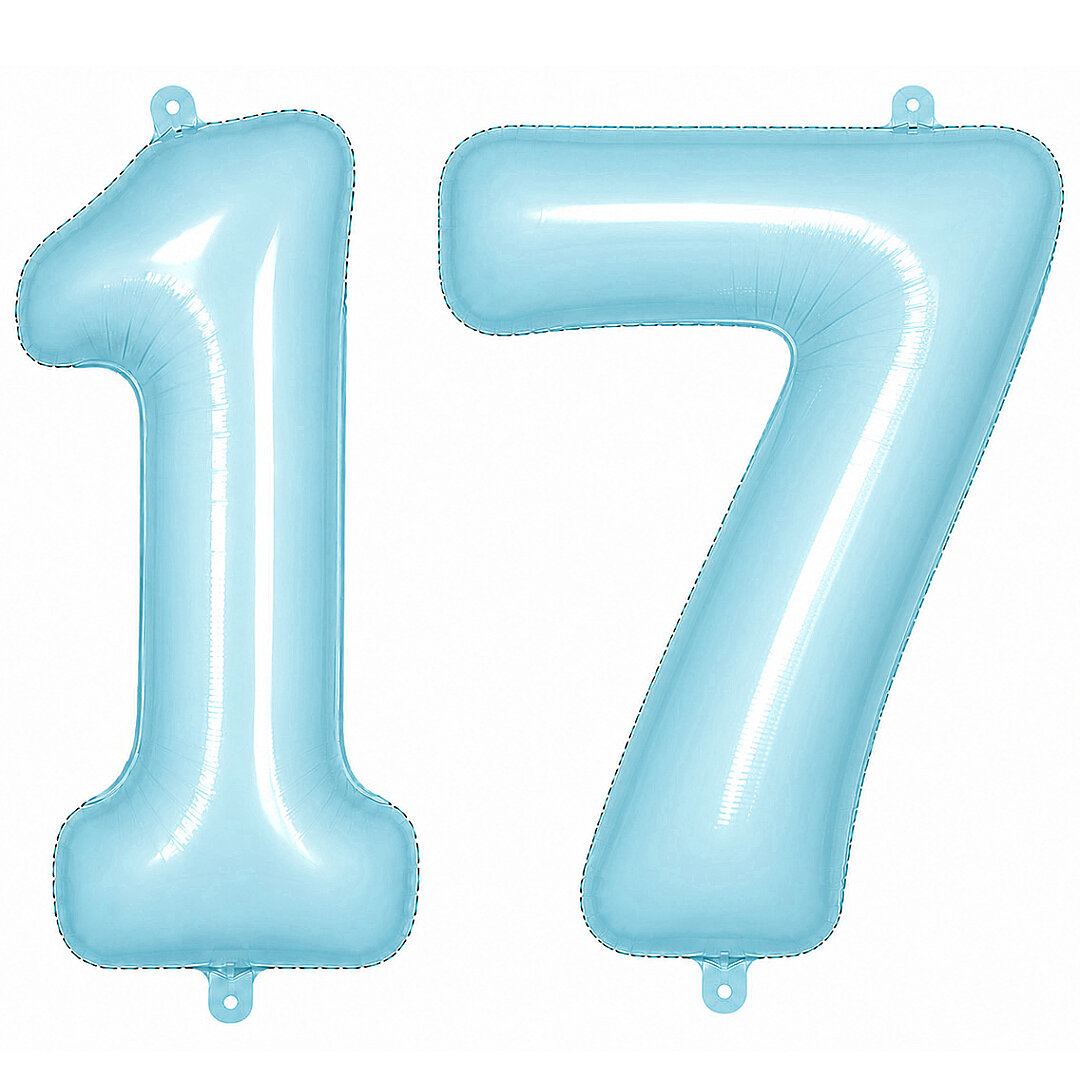 17 Rakam Folyo Balon Mavi Rengi (76 cm) - Beysüs