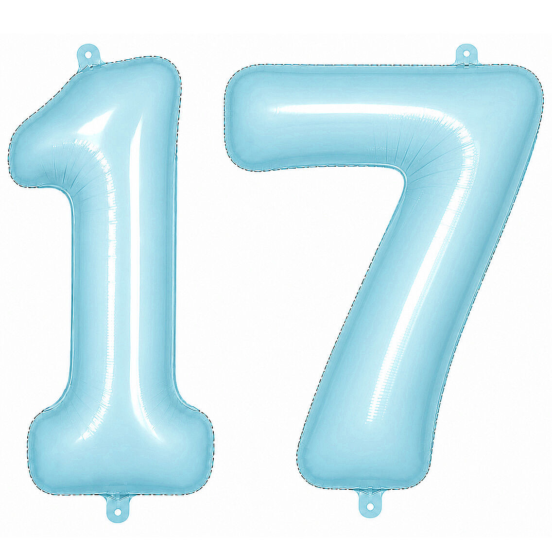 17 Rakam Folyo Balon Mavi Rengi (76 cm) - 1