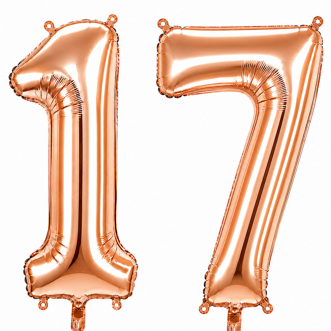 17 Rakam Folyo Balon Rose Gold Rengi (100 cm) - 1