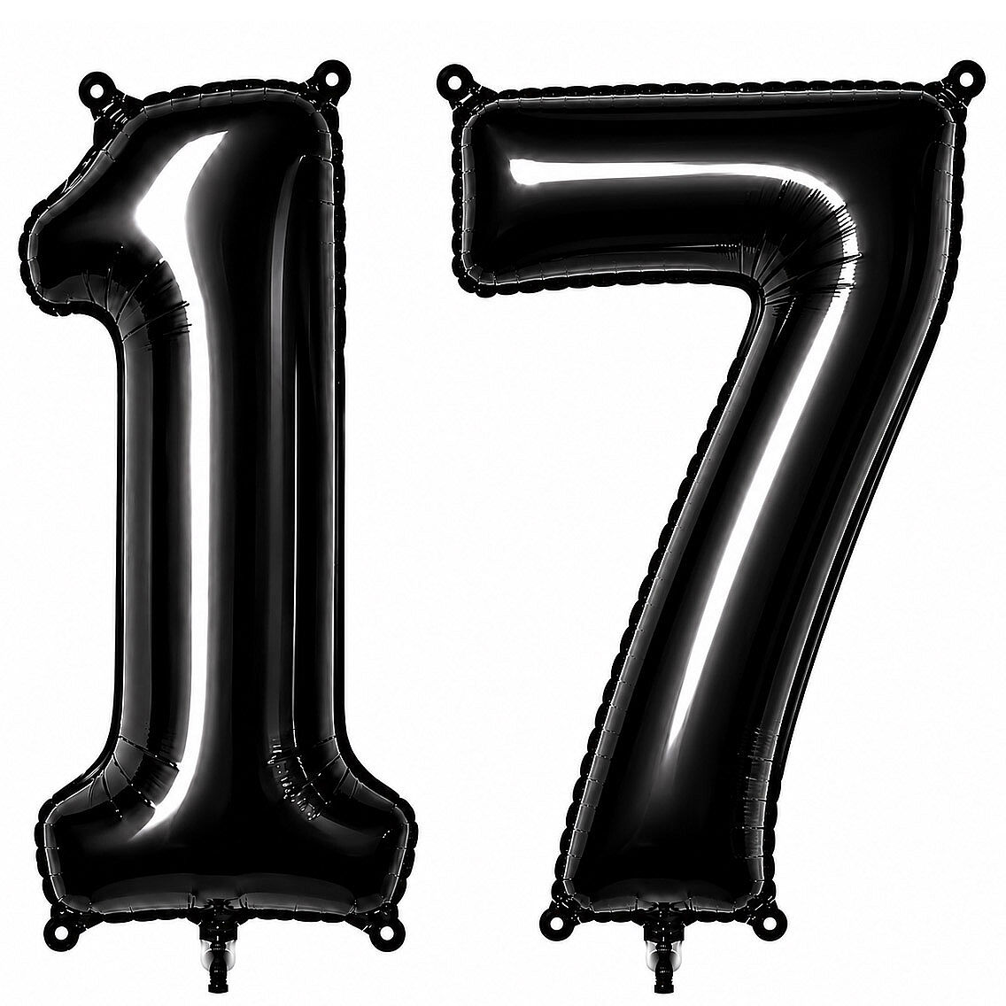 17 Rakam Folyo Balon Siyah Rengi (76 cm) - 1