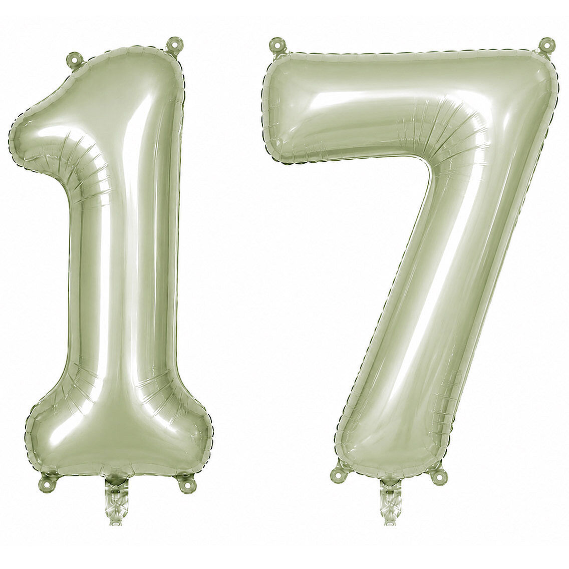 17 Rakam Folyo Balon Yeşil Rengi (76 cm) - 1