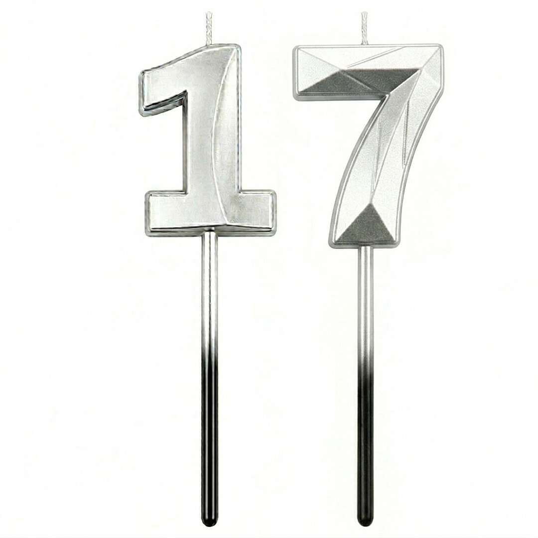 17 Rakam Mum Gümüş - 1