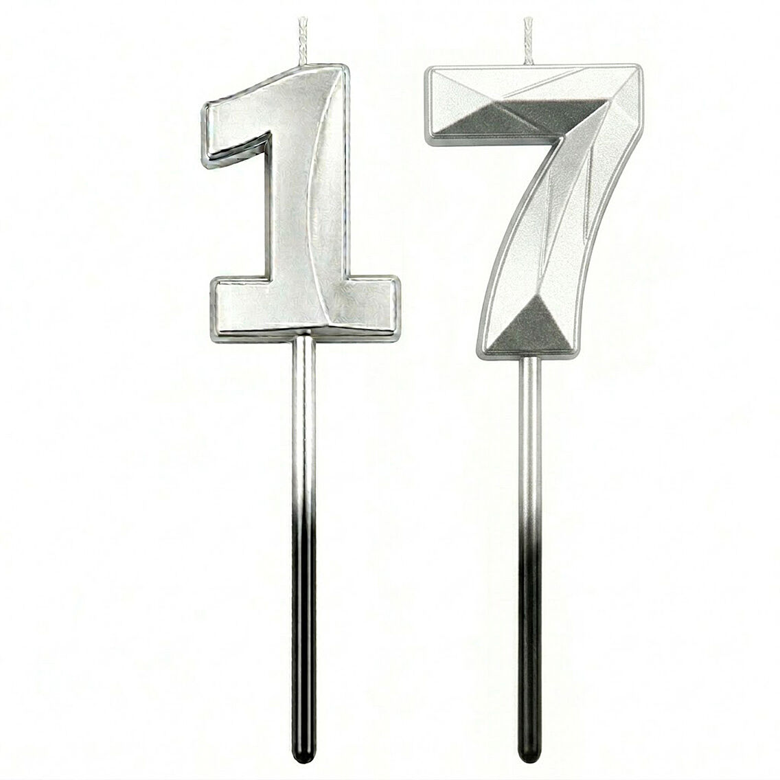 17 Rakam Mum Gümüş - 1