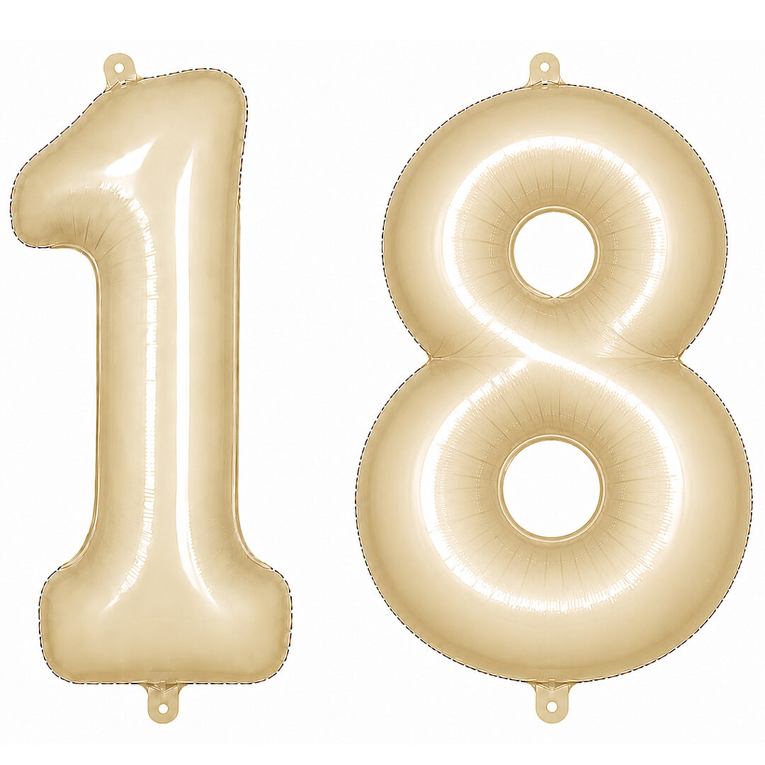 18 Rakam Folyo Balon krem Rengi (76 cm) - Beysüs