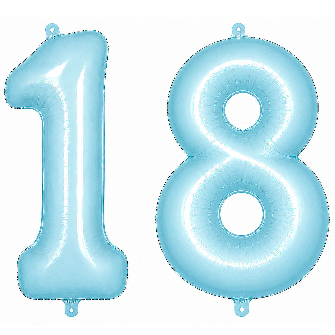 18 Rakam Folyo Balon Mavi Rengi (76 cm) - 1