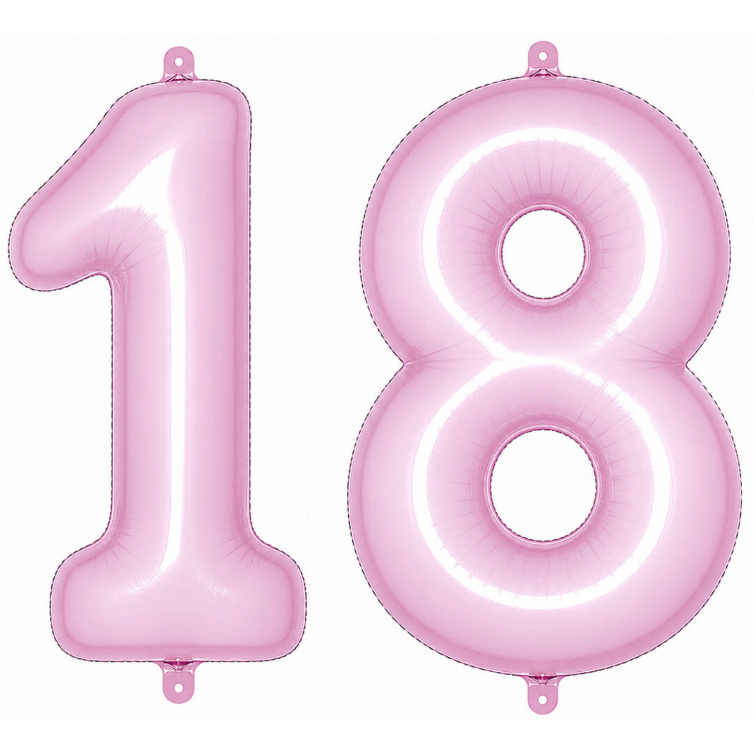 18 Rakam Folyo Balon pembe Rengi (76 cm) - Beysüs