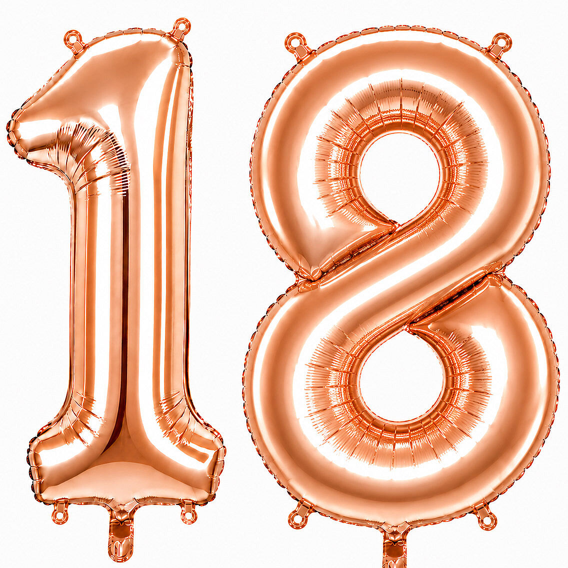 18 Rakam Folyo Balon Rose Gold Rengi (76 cm) - 1