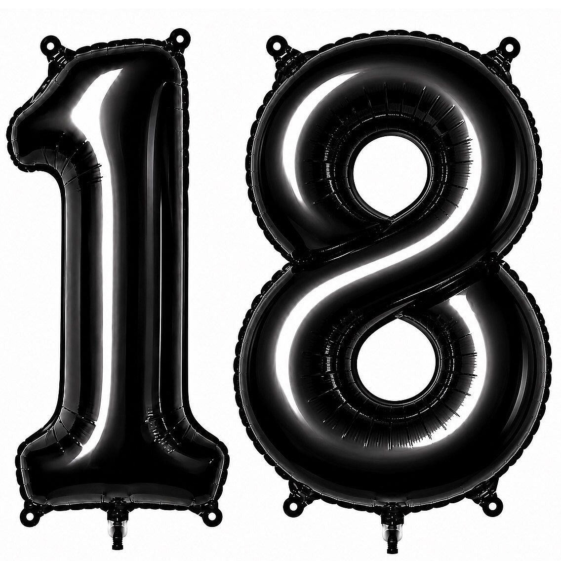 18 Rakam Folyo Balon Siyah Rengi (76 cm) - 1
