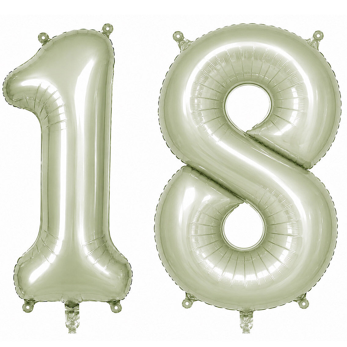 18 Rakam Folyo Balon Yeşil Rengi (76 cm) - 1