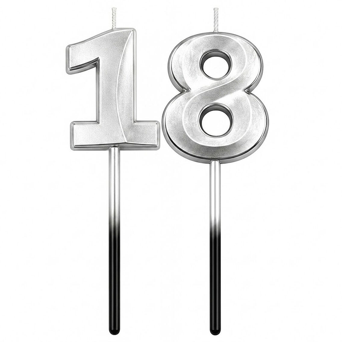 18 Rakam Mum Gümüş - 1