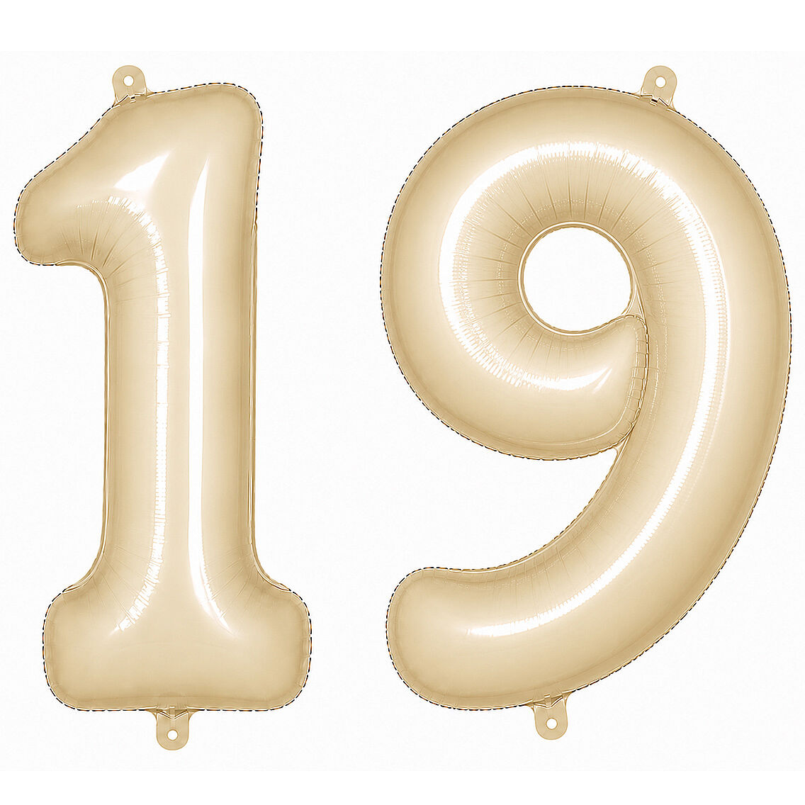 19 Rakam Folyo Balon krem Rengi (76 cm) - 1