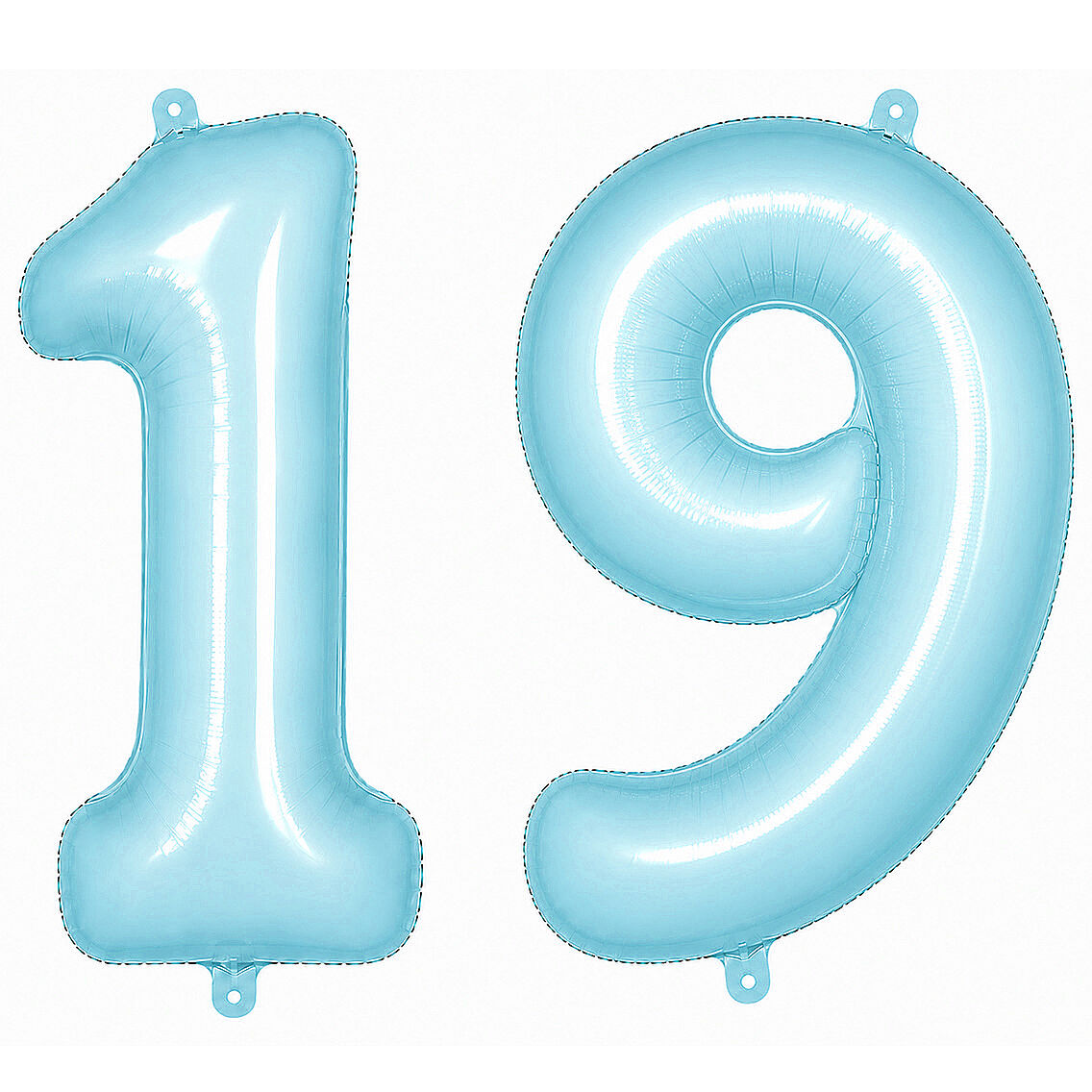 19 Rakam Folyo Balon Mavi Rengi (76 cm) - 1