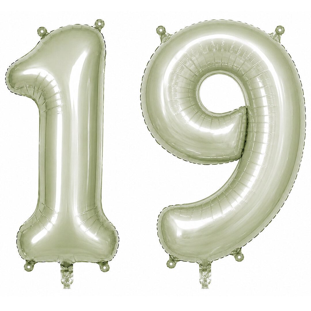19 Rakam Folyo Balon Yeşil Rengi (76 cm) - 1