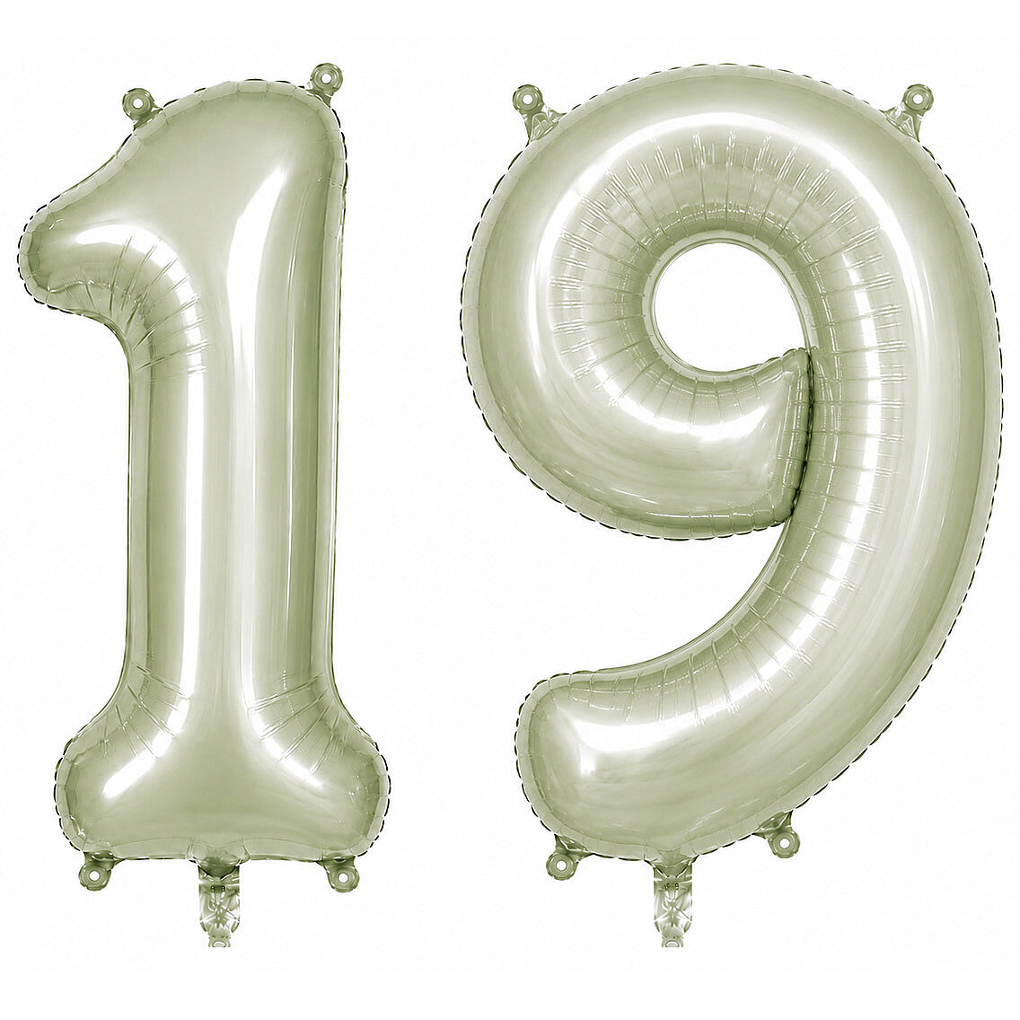 19 Rakam Folyo Balon Yeşil Rengi (76 cm) - 1