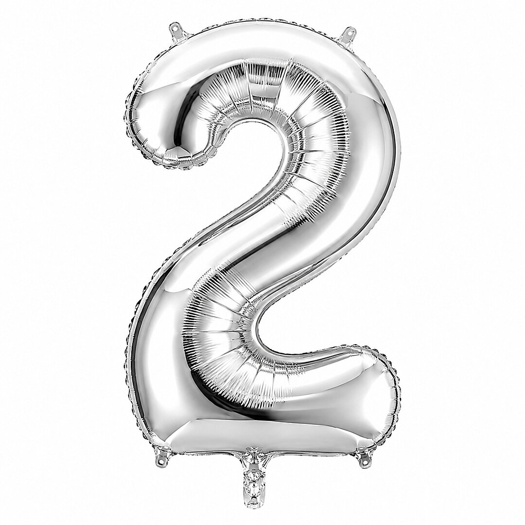 2 Rakam Folyo Balon Gümüş Rengi (36 cm) - Beysüs