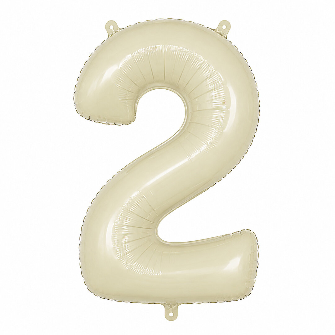 2 Rakam Folyo Balon krem Rengi (76 cm) - 1