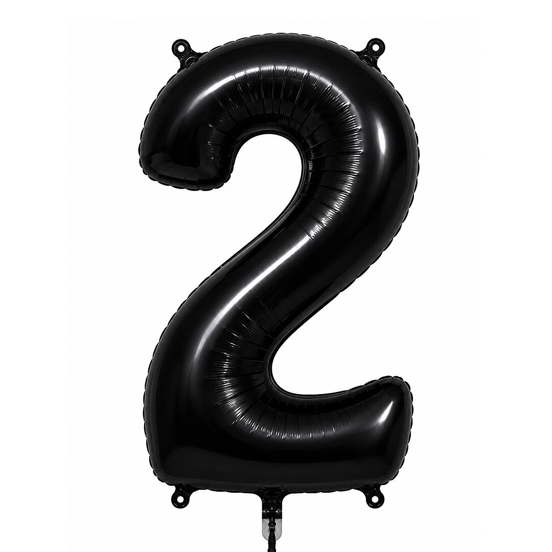 2 Rakam Folyo Balon Siyah Rengi (76 cm) - 1