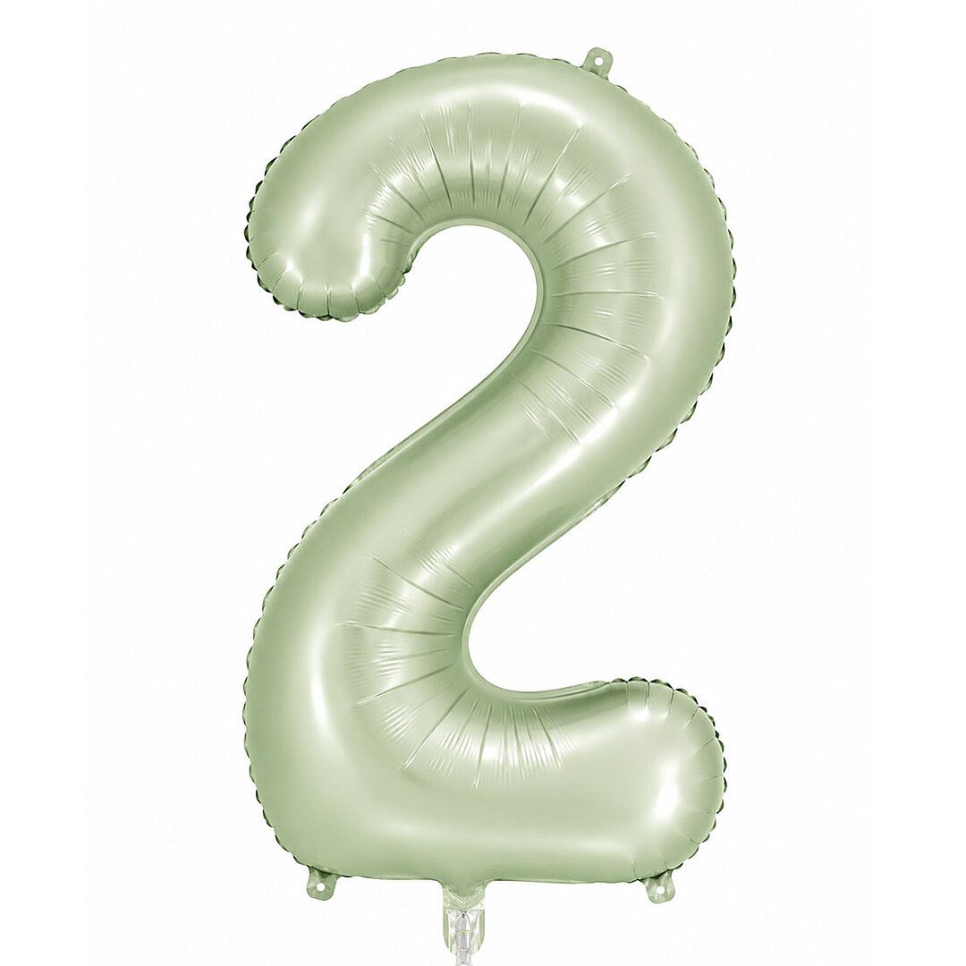2 Rakam Folyo Balon Yeşil Rengi (76 cm) - 1
