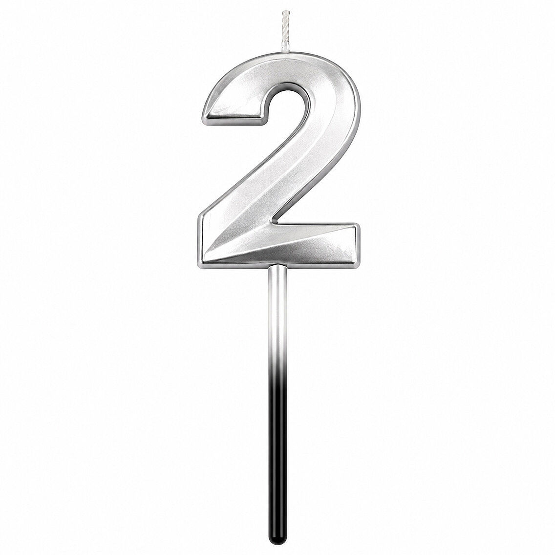 2 Rakam Mum Gümüş - 1