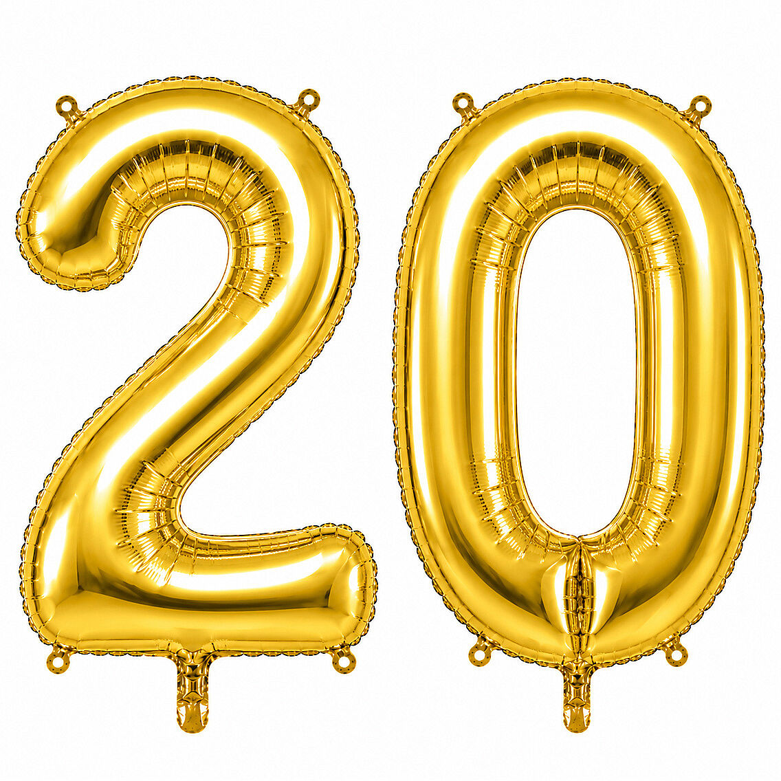 20 Rakam Folyo Balon Altın Rengi (36 cm) - 1