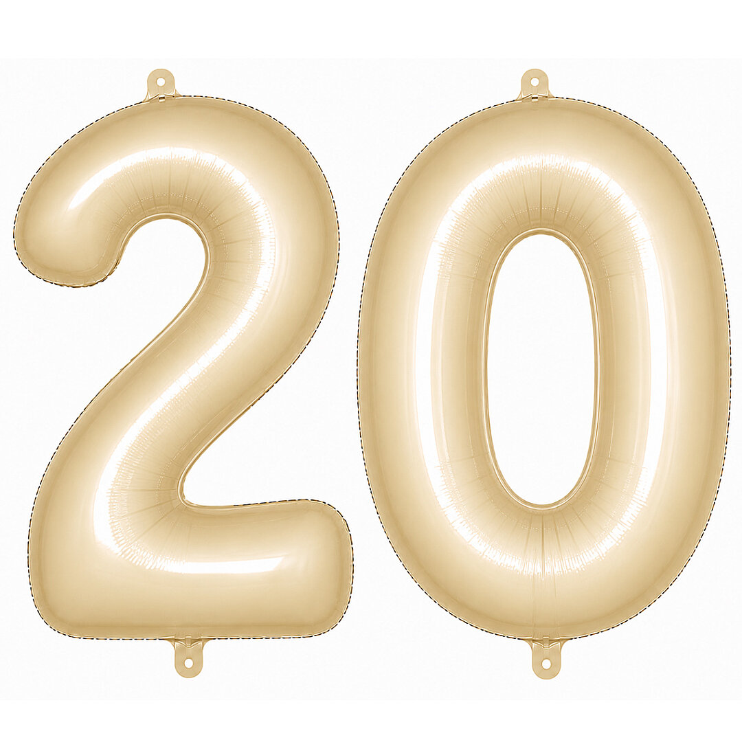 20 Rakam Folyo Balon krem Rengi (76 cm) - 1