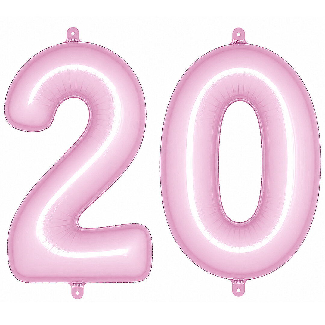 20 Rakam Folyo Balon pembe Rengi (76 cm) - 1