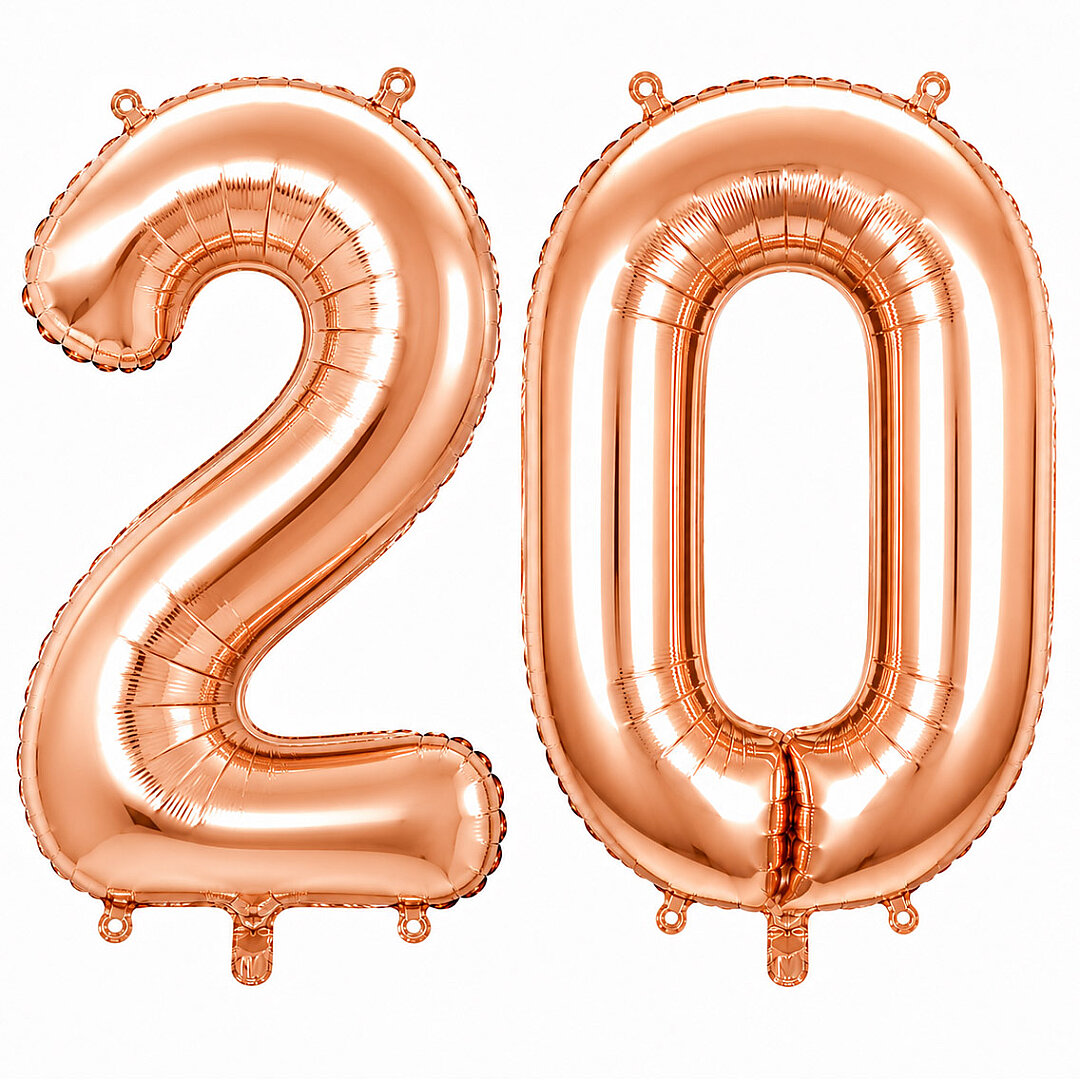 20 Rakam Folyo Balon Rose Gold Rengi (100 cm) - Beysüs