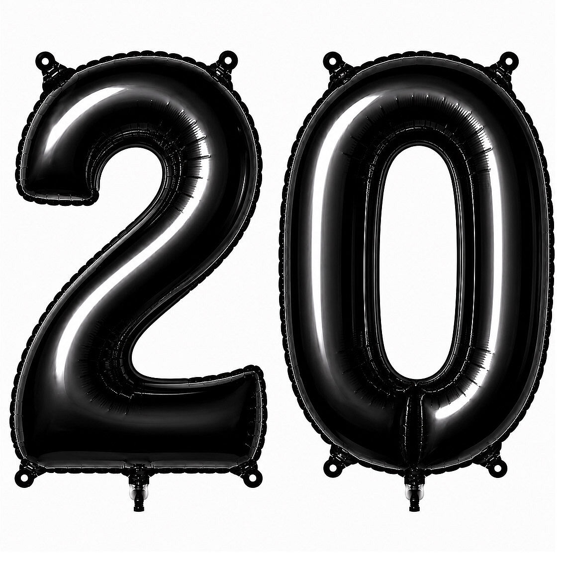 20 Rakam Folyo Balon Siyah Rengi (76 cm) - 1